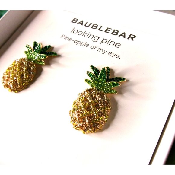 NEW Baublebar Pineapple Rhinestone Earrings - Picture 4 of 8